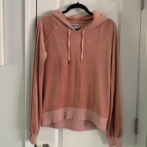PAM & GELA velvet hoodie size S‎ pink soft cozy casual
